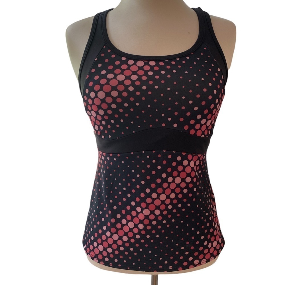 Aspire tank top Racerback built in bra polka dots size small